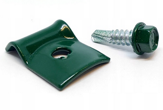 PRZELOTKA BLASZKOWA ZIELONA RAL6005 + WKRĘT 4.8x19mm